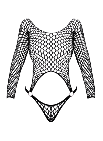 Bodystring en résille grosse maille noir Fantasy